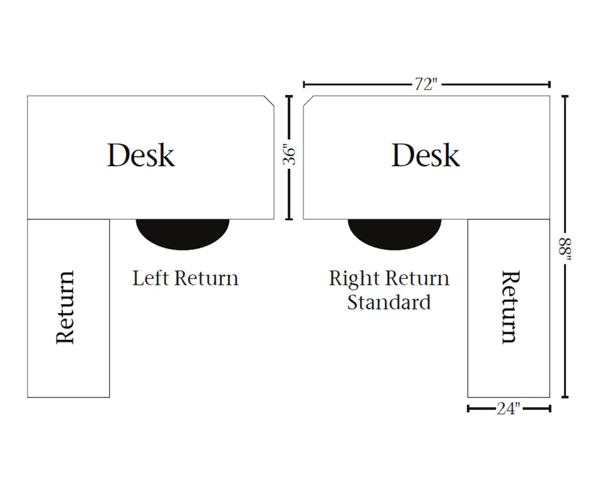 Manitoba Corner And Return Desk With Hutch - 79"W - Image 3