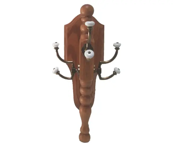Hall Tree With Ceramic Hooks