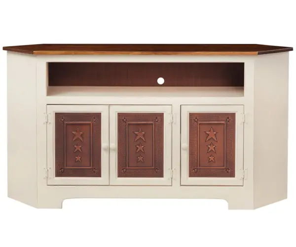 Corner TV Cabinet With Tin Doors