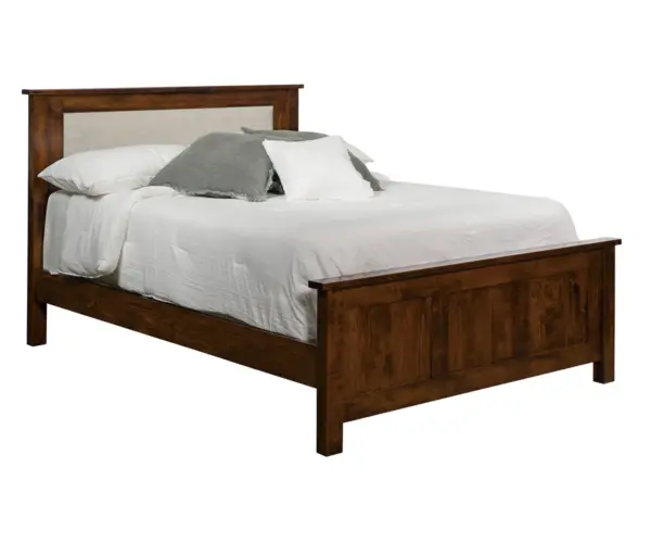 Flush Mission Bed with Fabric Headboard